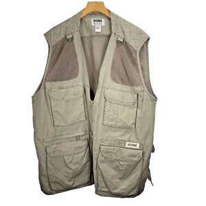 Domke PhoTOGS Safari Photo Utility Vest Size XXL Khaki Beige Cotton Pockets Mesh